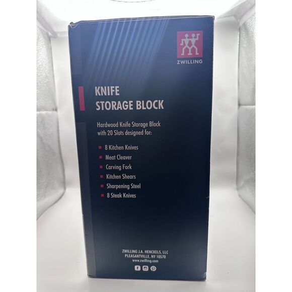 Zwilling Knife Storage Block Extra Large 20 Slot Hardwood Holder Organizer - Picture 2 of 4